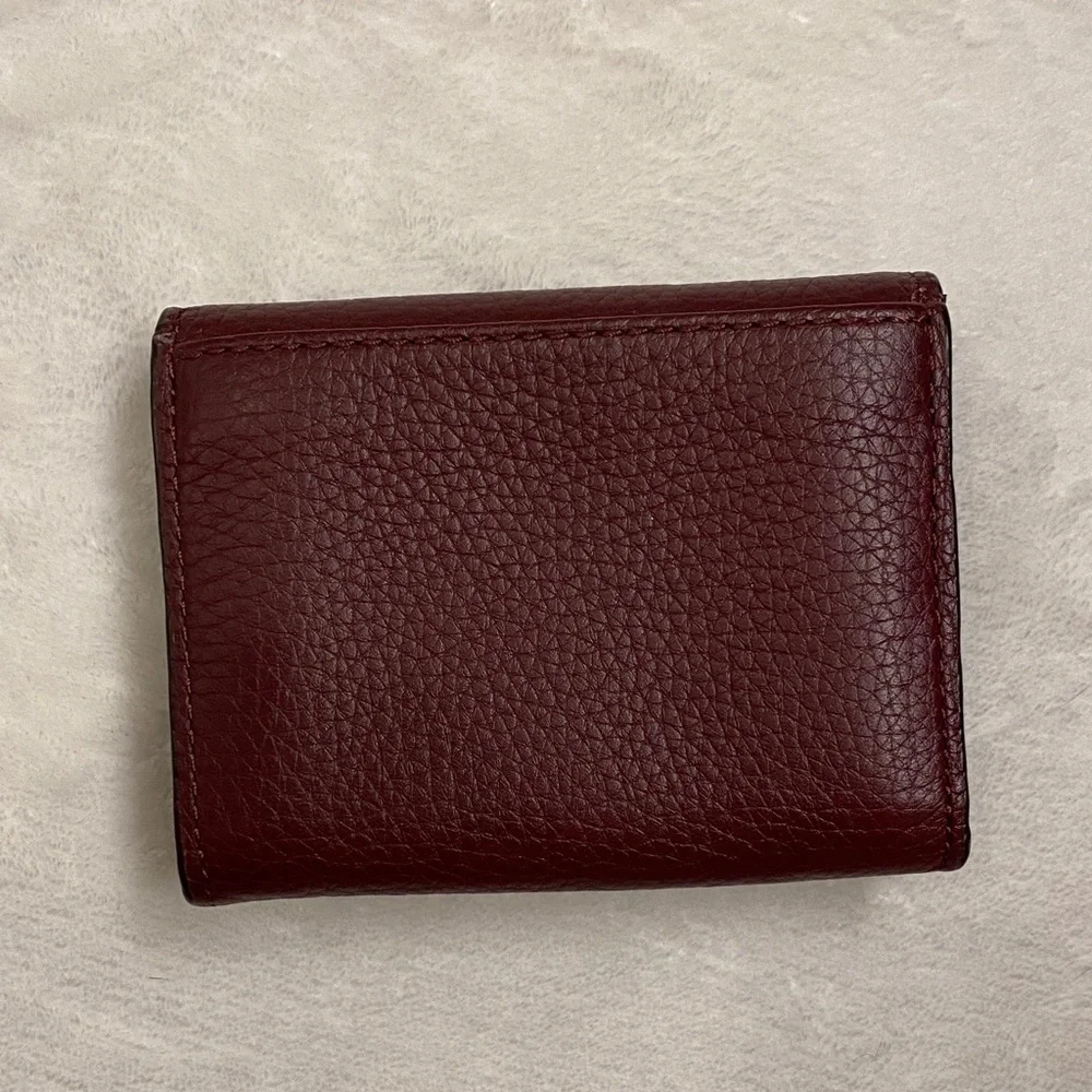 Michael Kors Dark Red Leather Wallet with Gold Logo - Picture 3 of 5